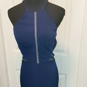 Sexy Coture Navy Blue gown with side slit